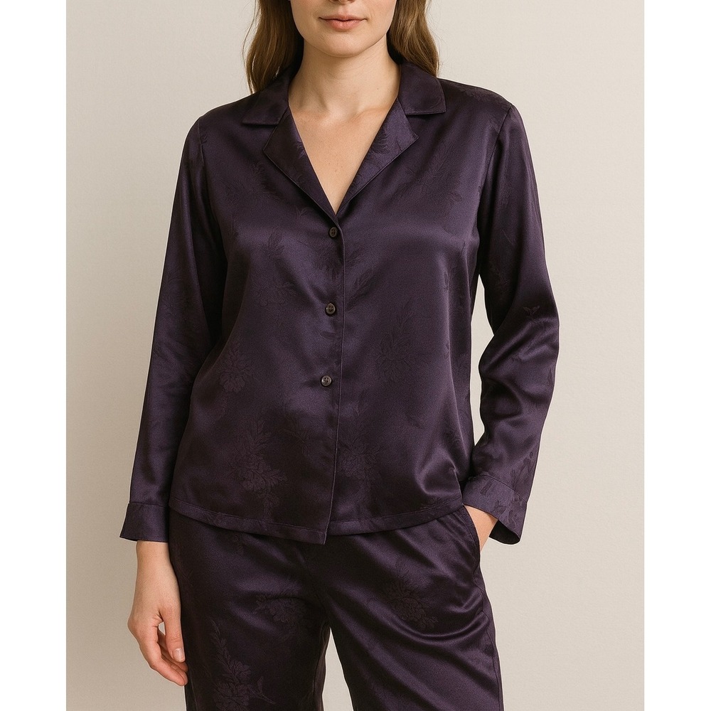 Valerie Stevens Petites 100% Pure Silk Button Front Blouse  – Size 12P(L)